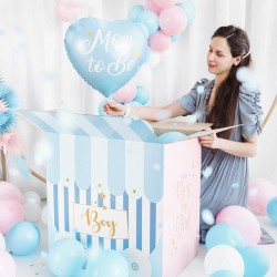 18" foil Καρδιά μπλέ Mom to Be
