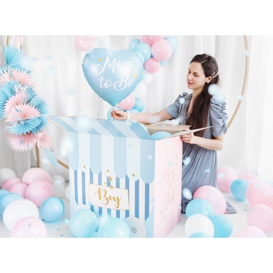18" foil Καρδιά μπλέ Mom to Be