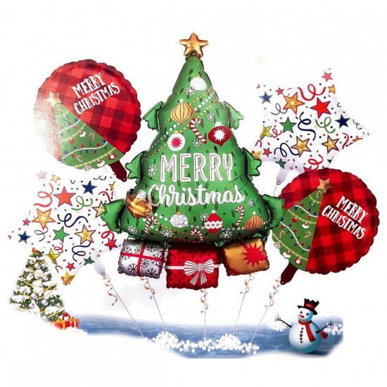 Σετ μπαλόνια Merry Christmas Tree 5τμχ.