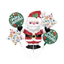 Σετ μπαλόνια Merry Christmas-Santa Claus 5τμχ.