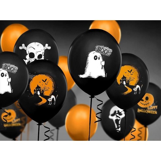 Latex Μπαλόνια Halloween φάντασμα(6τεμ.)