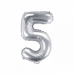 Μπαλόνι Αριθμός 5 -Ασημί 35εκ