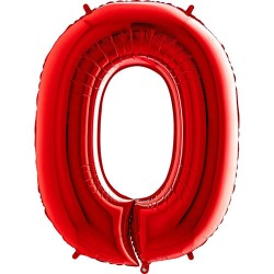 Μπαλόνι Αριθμός 0 Κόκκινο 90εκ.