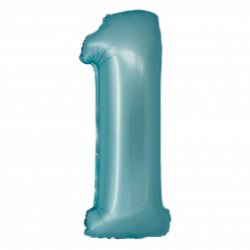 Μπαλόνι Αριθμός 1 Mat Light Blue-Ματ Γαλάζιο 76εκ.