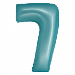 Μπαλόνι Αριθμός 7 Mat Light Blue-Ματ Γαλάζιο 76εκ.