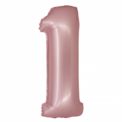 Μπαλόνι Αριθμός 1 Mat Pink-Ματ Ροζ 76εκ.