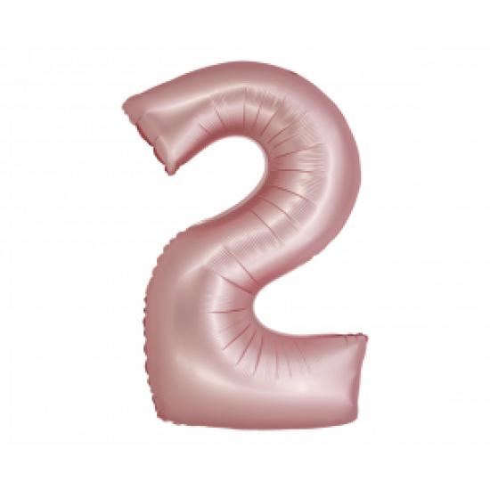 Μπαλόνι Αριθμός 2 Mat Pink-Ματ Ροζ 76εκ.