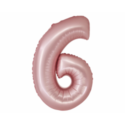 Μπαλόνι Αριθμός 6 Mat Pink-Ματ Ροζ 76εκ.
