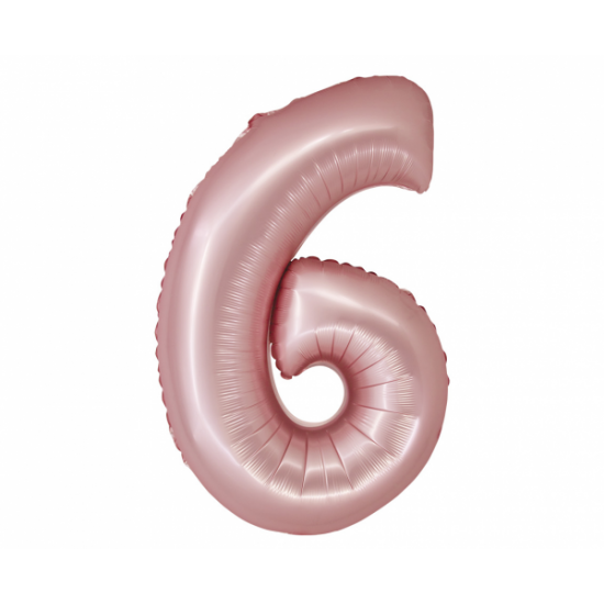 Μπαλόνι Αριθμός 6 Mat Pink-Ματ Ροζ 76εκ.