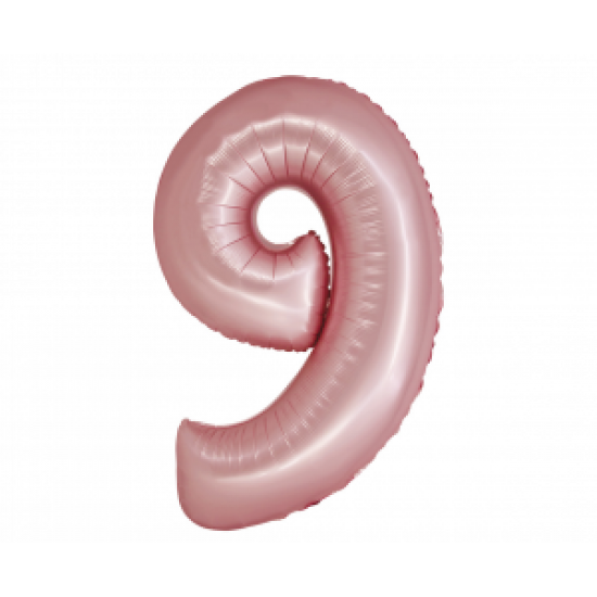 Μπαλόνι Αριθμός 9 Mat Pink-Ματ Ροζ 76εκ.