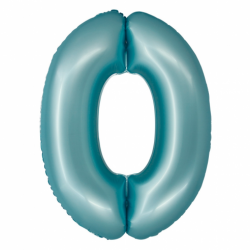 Μπαλόνι Αριθμός 0 Mat Light Blue-Ματ Γαλάζιο 76εκ.
