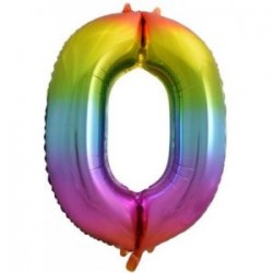 Μπαλόνι Αριθμός 0 Rainbow 90εκ.