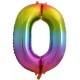 Μπαλόνι Αριθμός 0 Rainbow 90εκ.