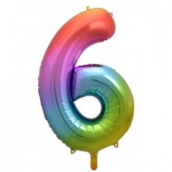 Μπαλόνι Αριθμός 6 Rainbow 90εκ.
