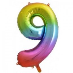 Μπαλόνι Αριθμός 9 Rainbow 90εκ.