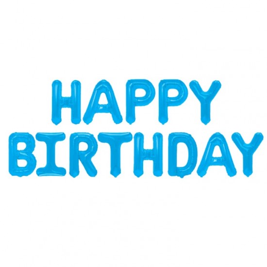 Foil Μπαλόνι Happy Birthday Γαλάζιο