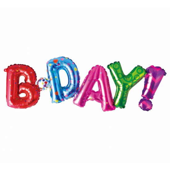 Foil Μπαλόνι  B-DAY! Πολύχρωμο